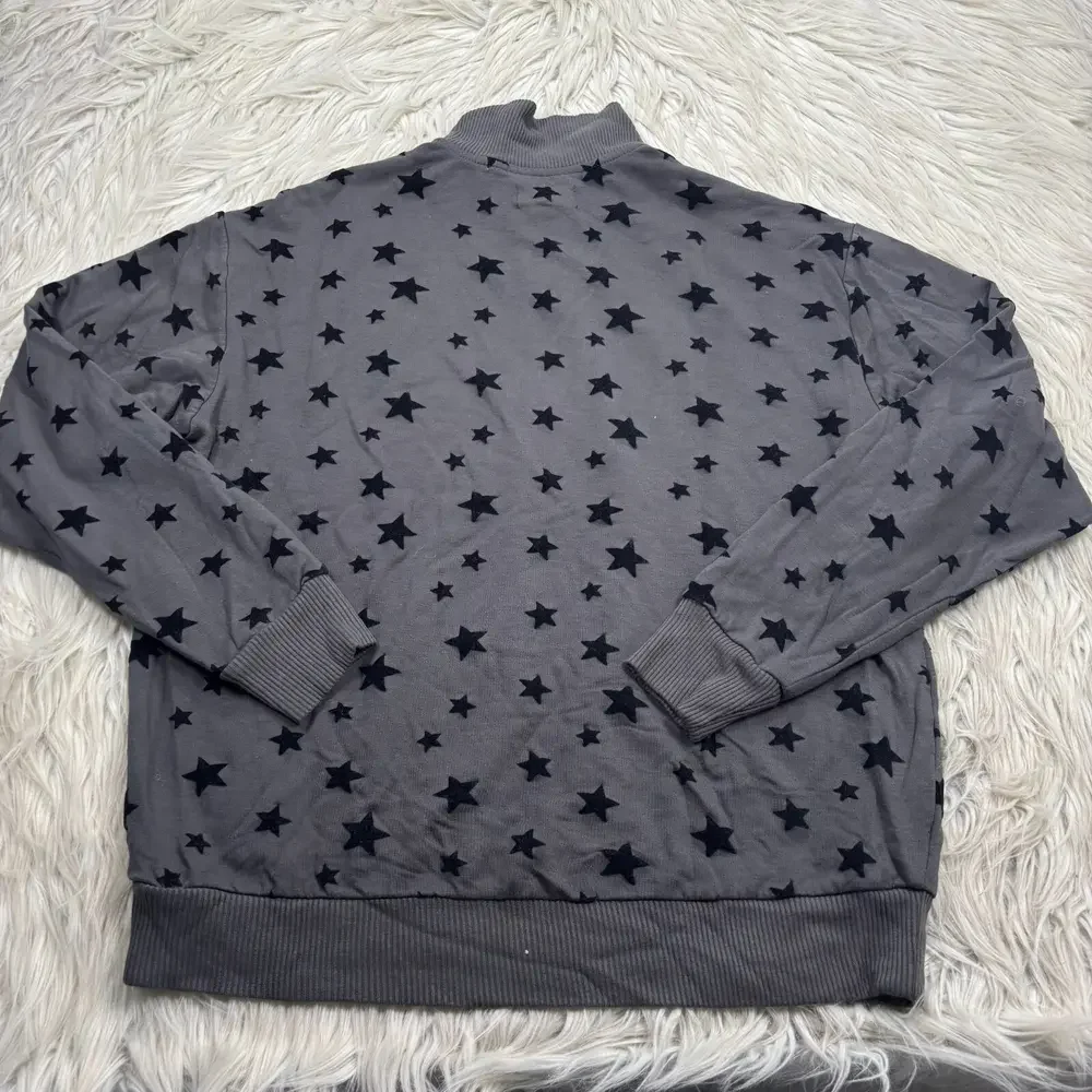 Lou & Grey Women's XS Signature Soft 1/4 Zip Knit Jacket Flocked Stars Gray - Picture 5 of 5